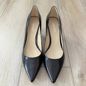 NWOT 🖤 Nine West Black Leather Ariana Pointed Toe Pumps – Size 9M